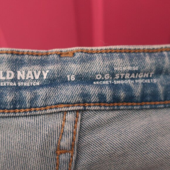 OLD NAVY OG Straight Stretch Button Fly Jeans Size 16 - Picture 5 of 5
